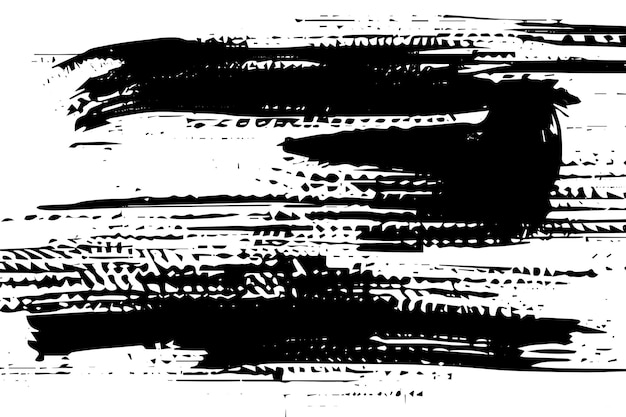 Grunge Black Ink Paint Stroke per un nuovo pennello vettoriale con effetto di sfondo trasparente