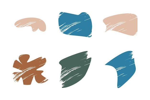 Grunge Blobs Fluid Shapes pittogramma simbolo illustrazione visiva Set