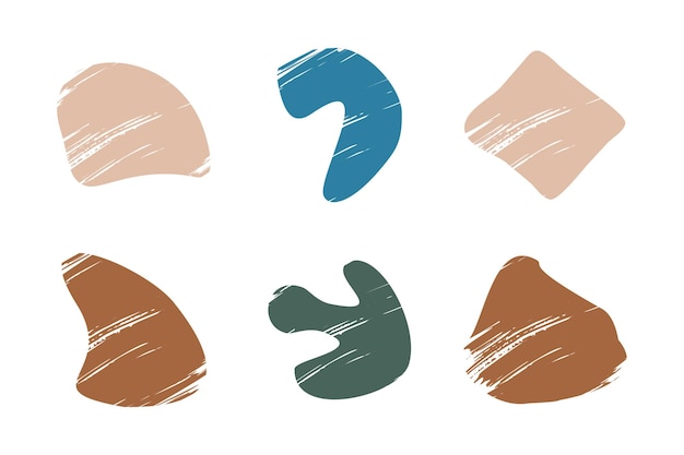 Grunge Blobs Fluid Shapes pittogramma simbolo illustrazione visiva Set