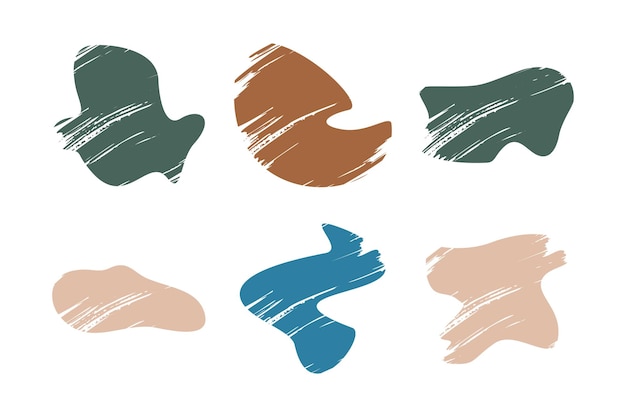 Grunge Blobs Fluid Shapes pittogramma simbolo illustrazione visiva Set