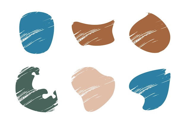 Grunge Blobs Fluid Shapes pittogramma simbolo illustrazione visiva Set
