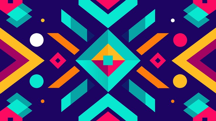 Grunge design arte digitale colorata con colori vivaci forme geometriche e modelli astratti