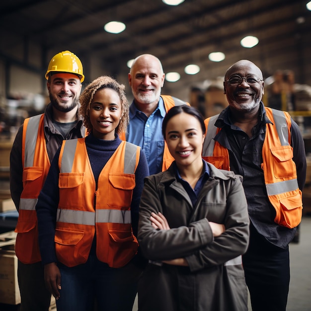 Gruppo collaborativo di diversi lavoratori del settore