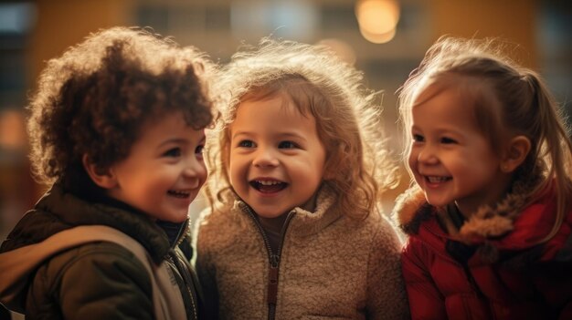 Gruppo di amici con bambina e ragazzo