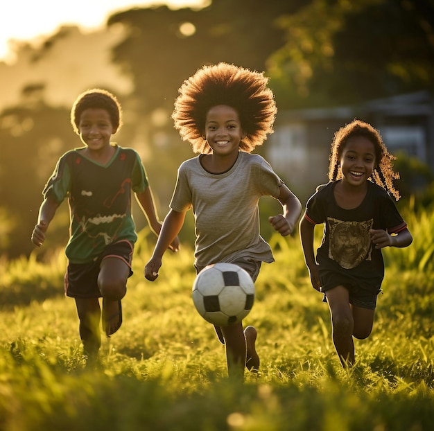 Gruppo di bambini che si divertono nel parco