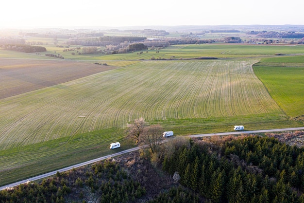 Gruppo di camper nelle Ardenne belghe