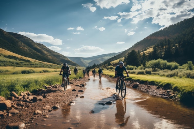 Gruppo Di Ciclisti IA Generativa