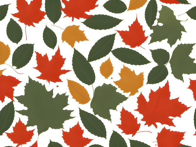 Gruppo di diverse foglie colorate foglie d'autunno sfondo foglie che cadono disegno del modello IA generativa