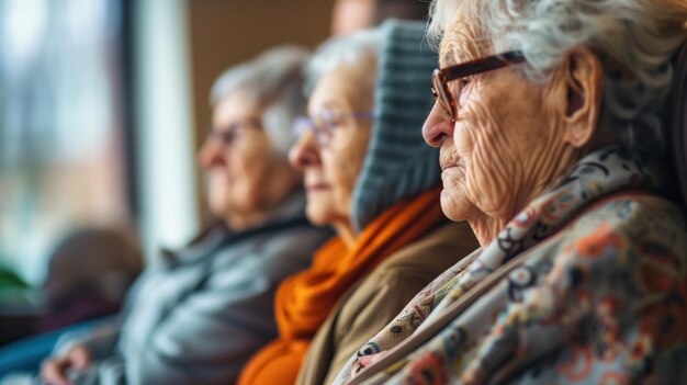 Gruppo di donne anziane sedute insieme