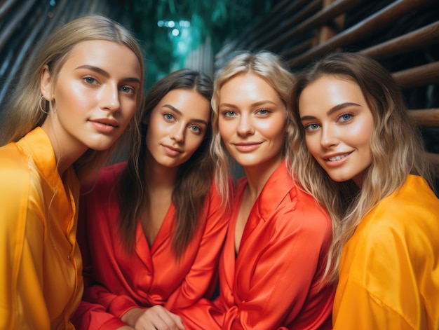 Gruppo di donne carine con la pelle limpida e luminosa modelle donne carine senza trucco