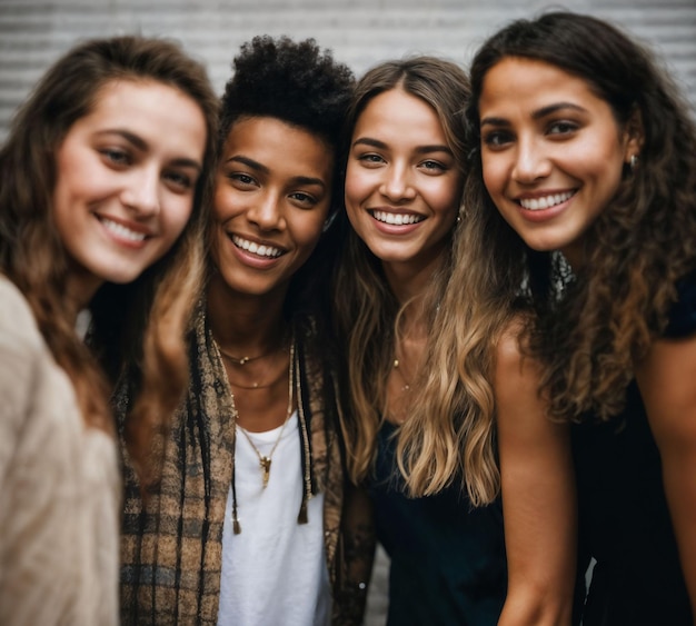 gruppo di giovani adolescenti felici alla festa notturna AI generativa