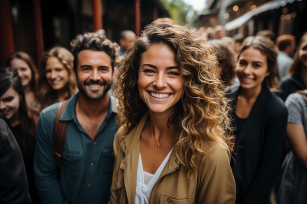 gruppo di giovani sorridenti multiculturali