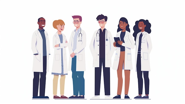 Gruppo di medici in piedi insieme