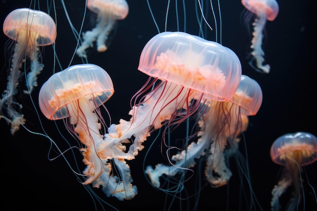 Gruppo di meduse che galleggiano nell'acqua