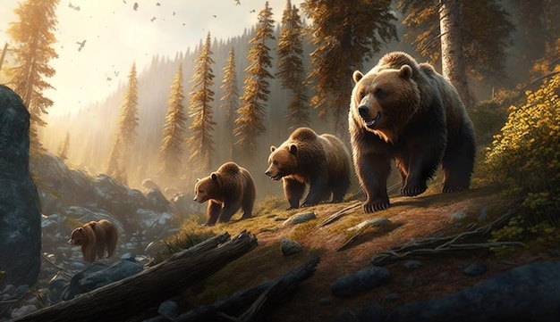 Gruppo di orsi ai generare