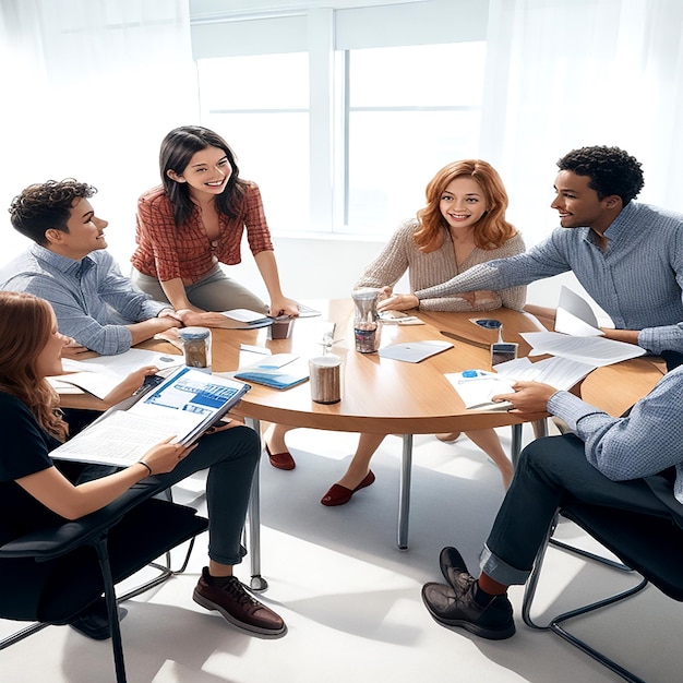 Gruppo di persone che si riuniscono per fare brainstorming