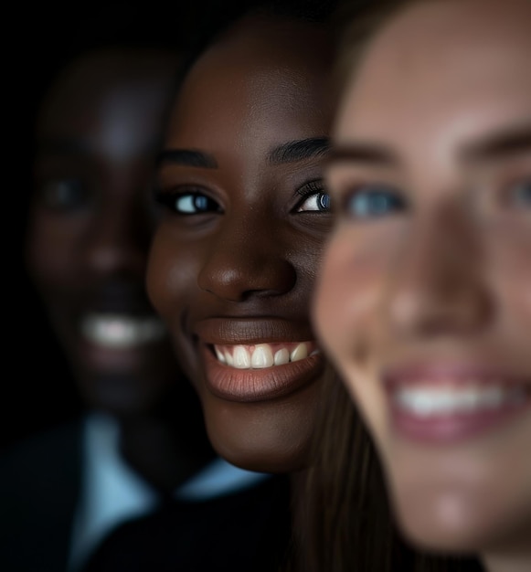 Gruppo di persone che sorridono alla telecamera