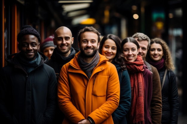 Gruppo di persone in coda