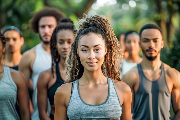 Gruppo di persone in fila AI generativa