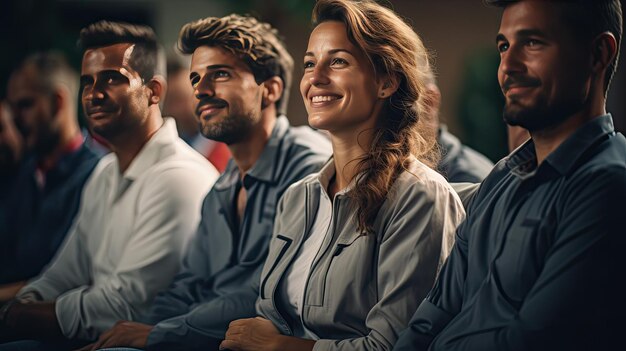 Gruppo di persone sedute insieme in prossimità