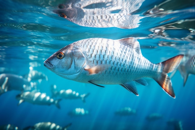 Gruppo di pesci sottomarini con odori esotici acquario oceanico bellissima barriera corallina tropicale animale oceanico