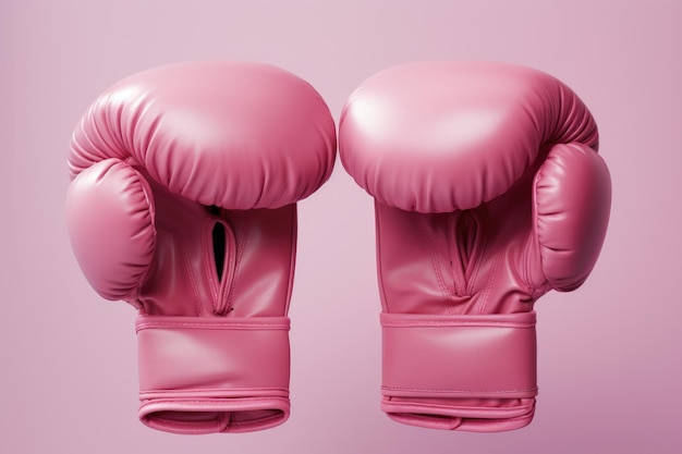 Guanti da boxe rosa su sfondo rosa