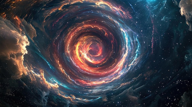 Guarda l'astratto colorato vortice di nebulose in una affascinante galassia cosmo sfondo carta da parati