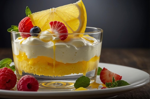 Guarnizione di succo di limone pudding di limone parfait