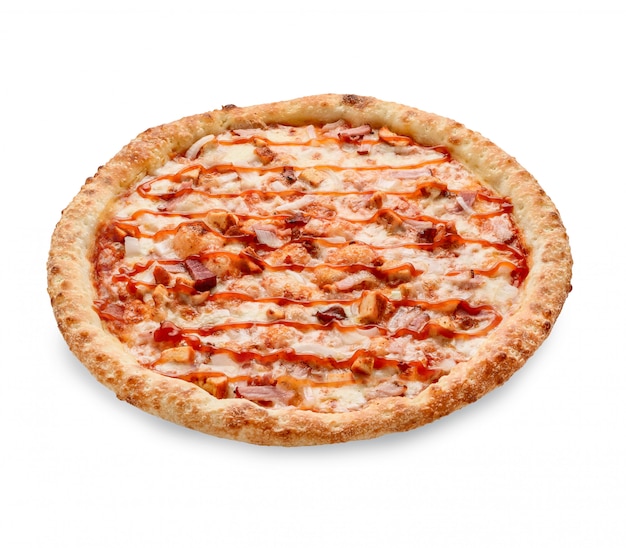 Guarnizione popolare della pizza in pizzerie americane su bianco