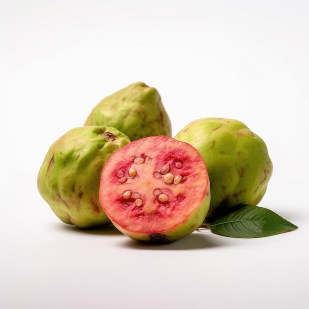 Guava frutto isolato su sfondo bianco