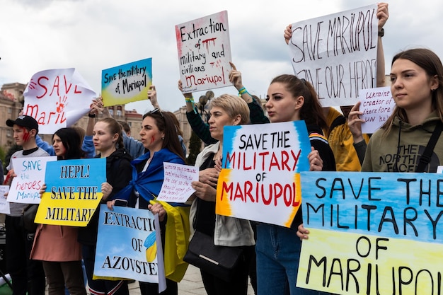 Guerra in Ucraina Raduno in Piazza Indipendenza a Kiev