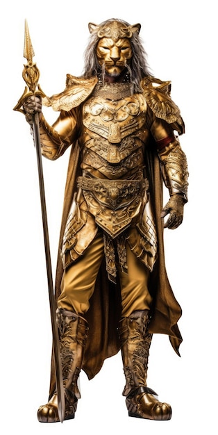 Guerriero Saka in un abito dorato VVI secolo a.C. generato dall'AI