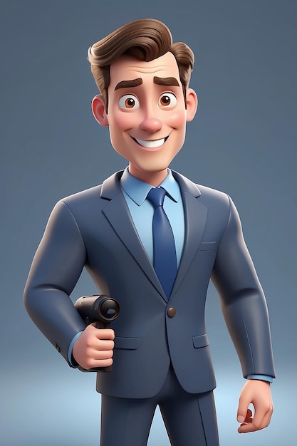 Guida all'illustrazione dell'animazione 3D di News Reporter Cartoon Character