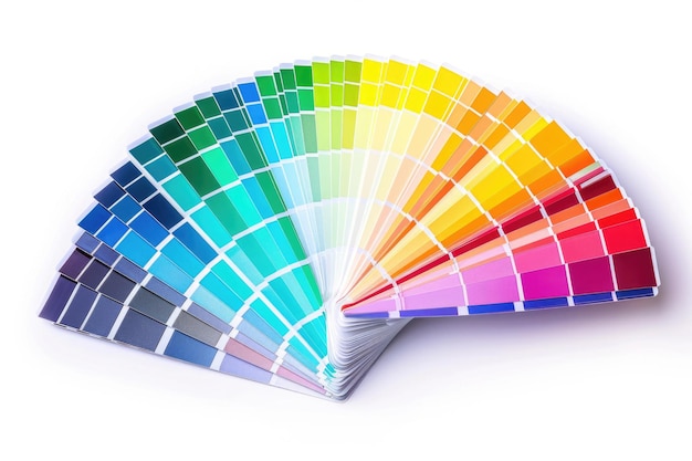 Guida alla palette di colori isolata su sfondo bianco Catalogo di campioni di colori