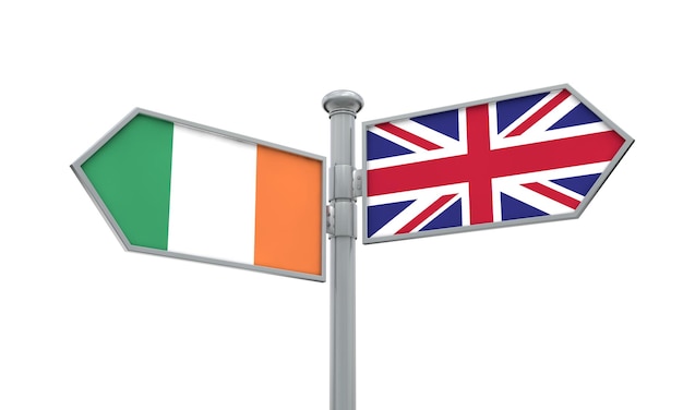 Guida di Irlanda e Regno Unito Muoversi in diverse direzioni Rendering 3D