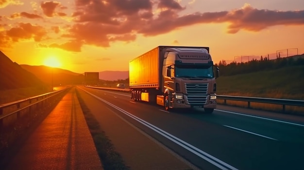 Guidare autotreni su un'autostrada al tramonto IA generativa