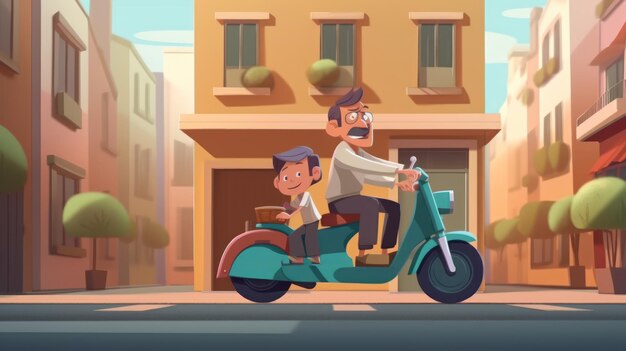 Guiding Wheels Un padre Amore in bicicletta Lezioni a suo figlio