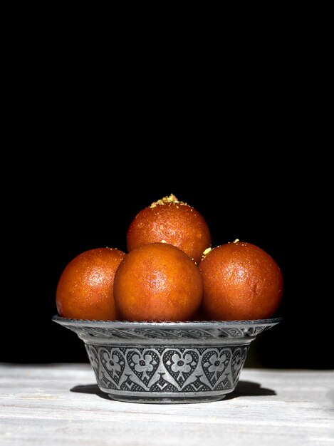 Gulab Jamun dolce tradizionale indiano, fine in su