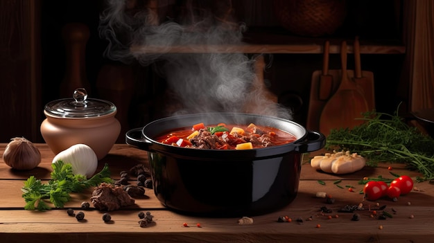 Gulasch una zuppa o stufato di carne e verdure condito con paprika