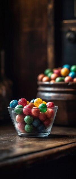 Gumballs su Stone Rustic Pub Mobile Wallpeper Postcard Generative AI