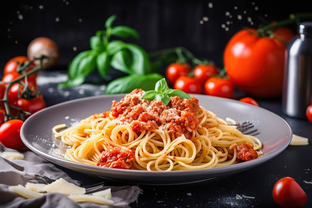 Gustosa pasta nel piatto generativo ai