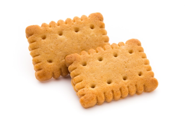 Gustosi biscotti biscotti sullo sfondo isolato.