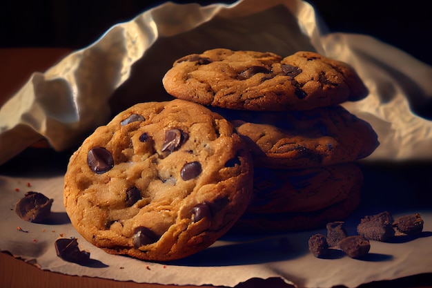 Gustosi biscotti con gocce di cioccolato