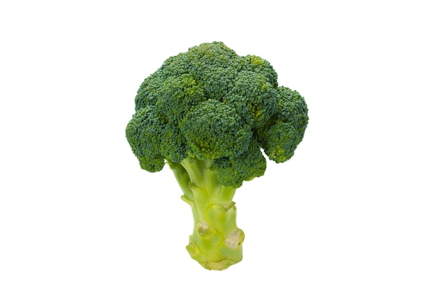 Gustosi broccoli freschi isolati su sfondo bianco.