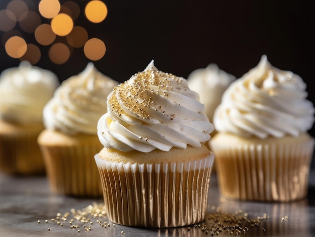 Gustosi cupcakes alla vaniglia fatti in casa Generative AI