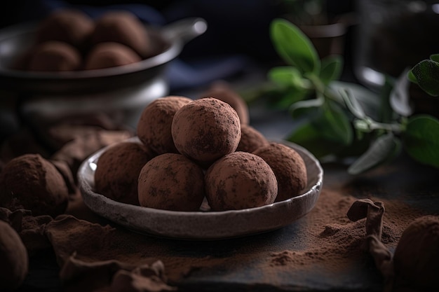 Gustosi tartufi di cioccolato al cacao vegan Crema di cocco biologica