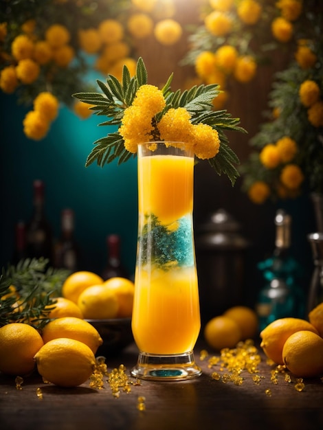 gustoso mimosa è un cocktail perfettamente bilanciato di spumante e succo d'arancia dal sapore agrumato