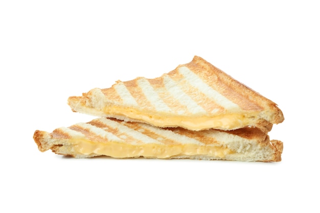 Gustoso panino alla griglia isolato su sfondo bianco