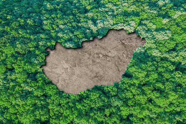 Habitat sostenibile Mappa dell'Ungheria, concetto di ambiente