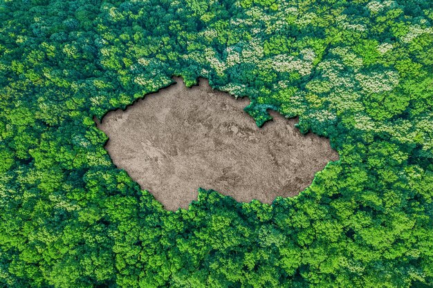 Habitat sostenibile Mappa della Repubblica Ceca, concetto di ambiente